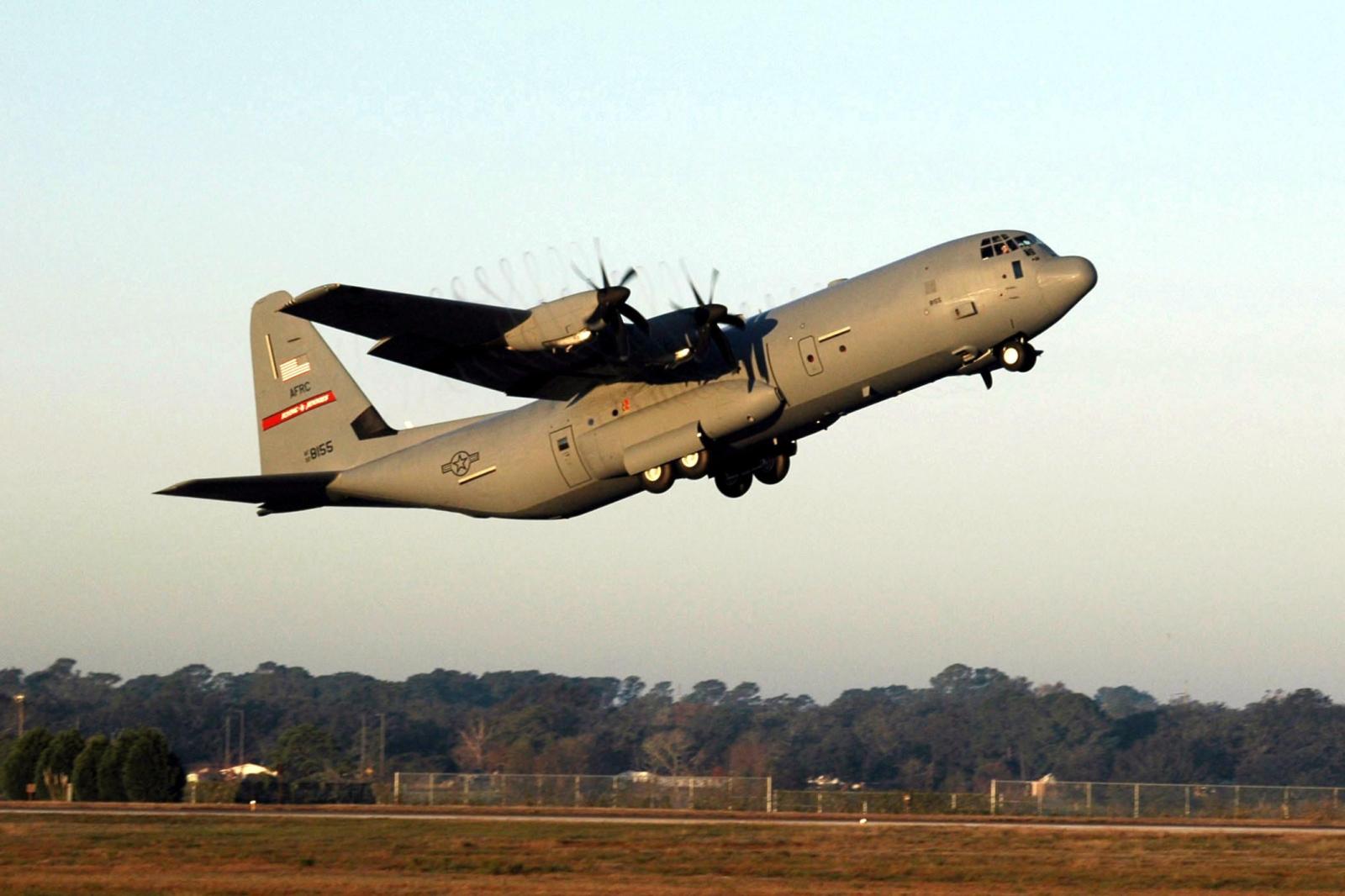 WC-130 taking off from Keesler Air Force Base